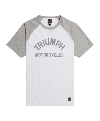 T-SHIRT TRIUMPH CREW NK RAGLAN TEE-WHT/GM - MTSS24112