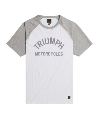 T-SHIRT TRIUMPH CREW NK RAGLAN TEE-WHT/GM - MTSS24112