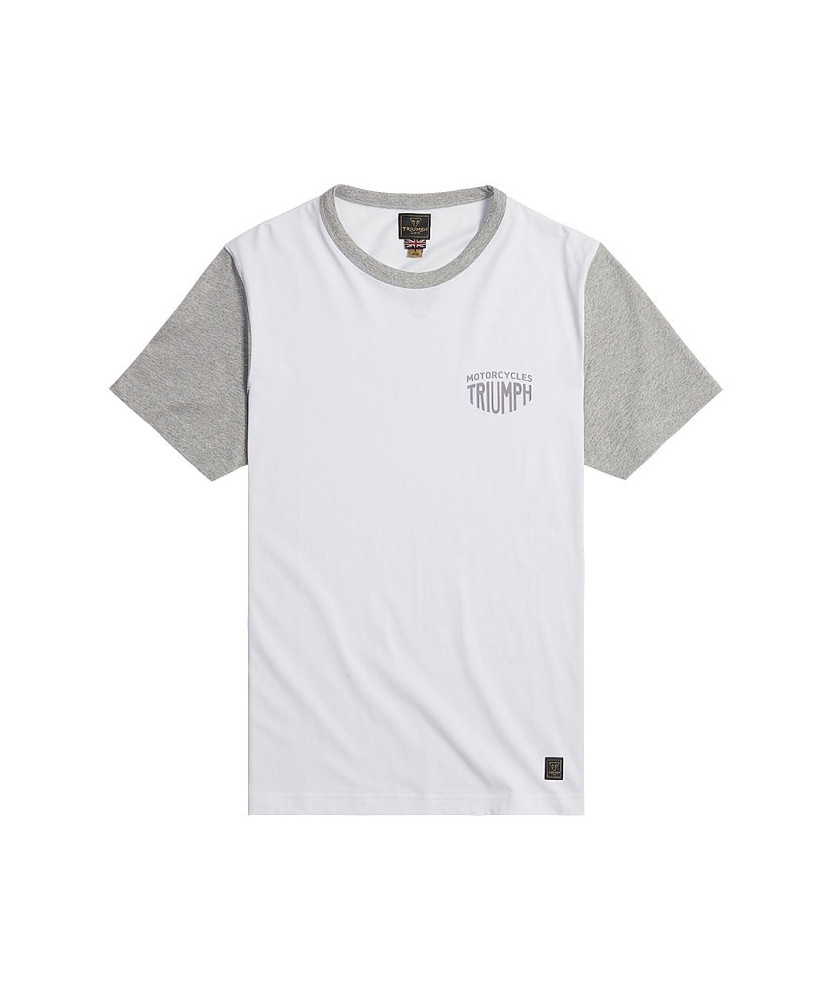 T-SHIRT TRIUMPH FENLAND TEE WHITE/GREY - MTSS24113