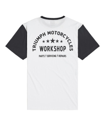 T-SHIRT TRIUMPH FENLAND WHITE/BLACK TEE - MTSS2312