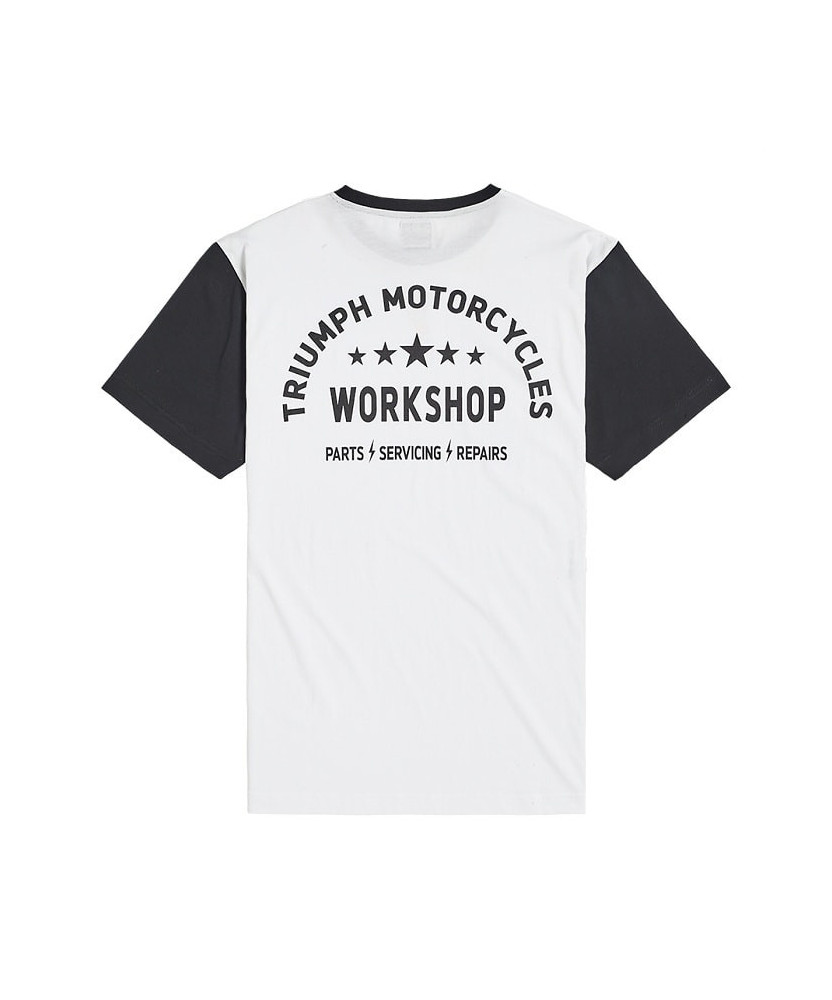 T-SHIRT TRIUMPH FENLAND WHITE/BLACK TEE - MTSS2312