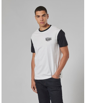 T-SHIRT TRIUMPH FENLAND WHITE/BLACK TEE - MTSS2312
