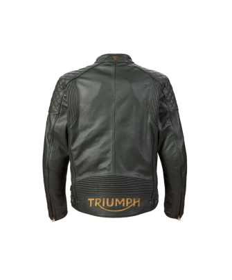 BLOUSON TRIUMPH BRADDAN LTHR GRN RCE JKT -  MLES22103