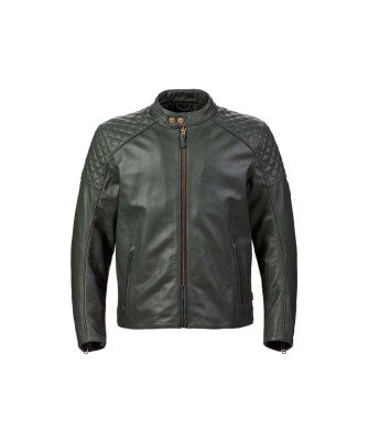 BLOUSON TRIUMPH BRADDAN LTHR GRN RCE JKT -  MLES22103