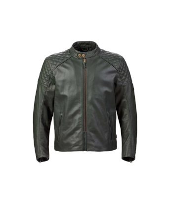 BLOUSON TRIUMPH BRADDAN LTHR GRN RCE JKT -  MLES22103