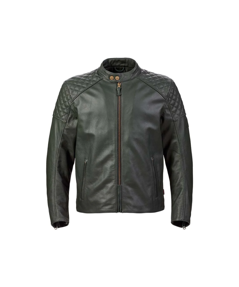 BLOUSON TRIUMPH BRADDAN LTHR GRN RCE JKT -  MLES22103