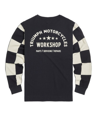 T-SHIRT TRIUMPH  HARKER BLK/BNE L/SLV TOP - MTLS2314