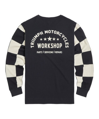 T-SHIRT TRIUMPH  HARKER BLK/BNE L/SLV TOP - MTLS2314