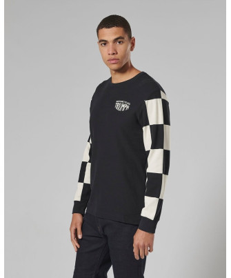 T-SHIRT TRIUMPH  HARKER BLK/BNE L/SLV TOP - MTLS2314