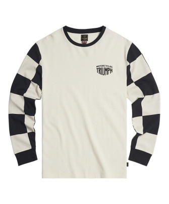 T-SHIRT TRIUMPH CHECKERBOARD L/S TEE-BL/B - MTLS24130