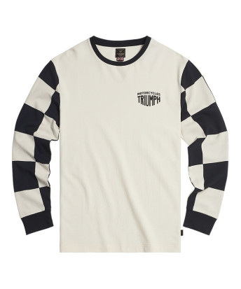 T-SHIRT TRIUMPH CHECKERBOARD L/S TEE-BL/B - MTLS24130