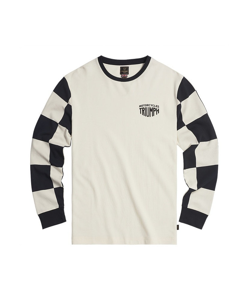 T-SHIRT TRIUMPH CHECKERBOARD L/S TEE-BL/B - MTLS24130