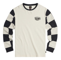 T-SHIRT TRIUMPH CHECKERBOARD L/S TEE-BL/B - MTLS24130